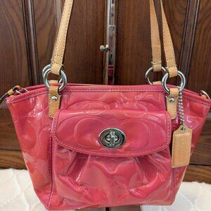 COACH Pink Patent Leather Handbag small